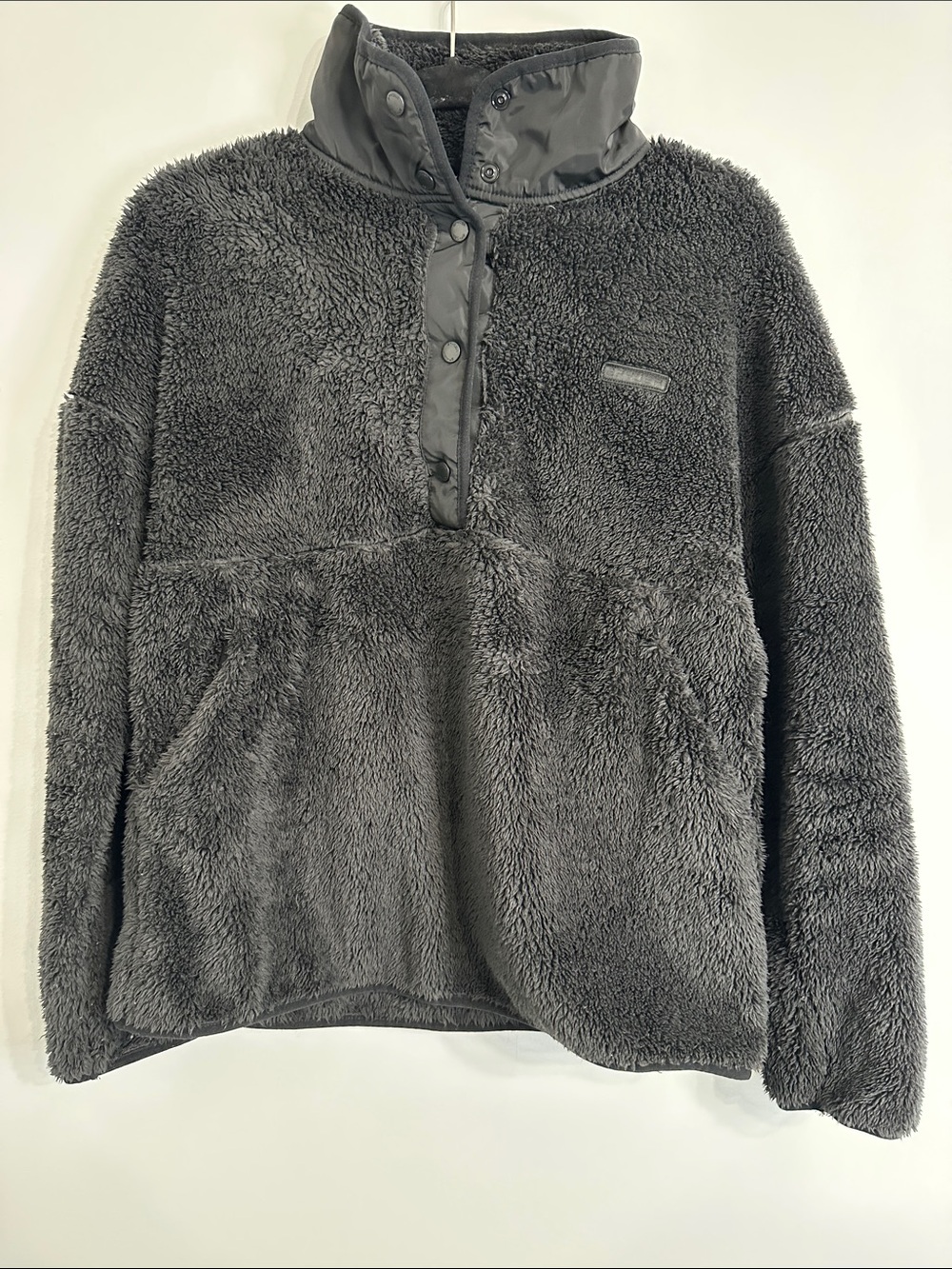 Spyder Women's Black Plush Snap-Front Turtleneck Pullover